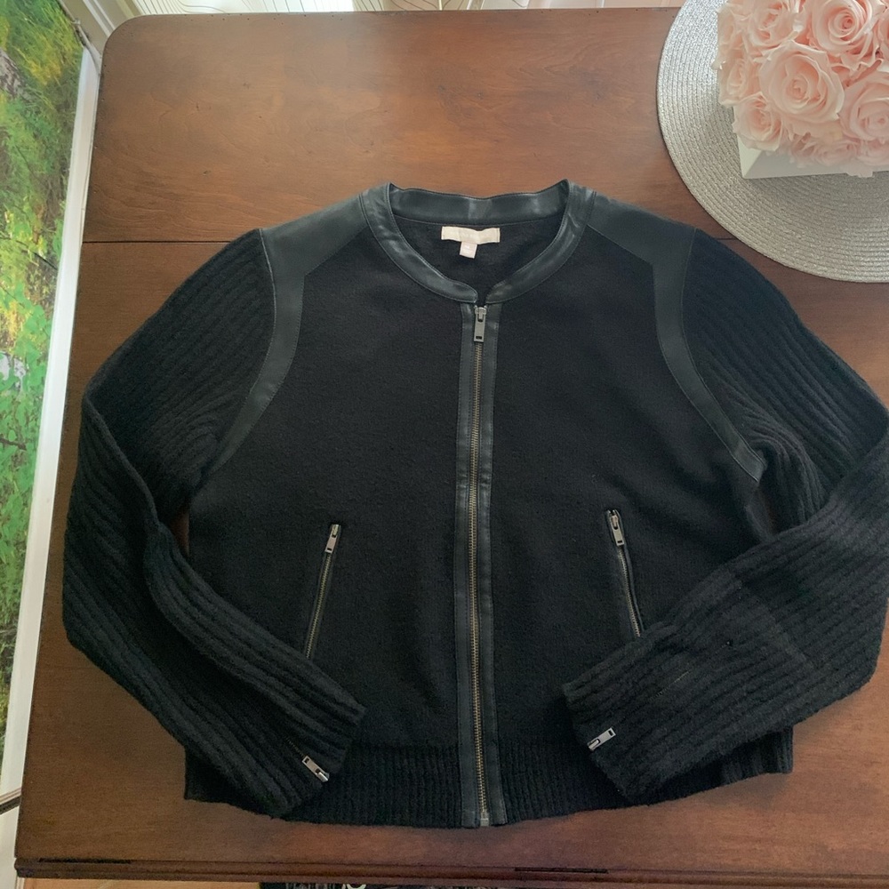 NEVER WORN Banana Republic wool leather cardigan